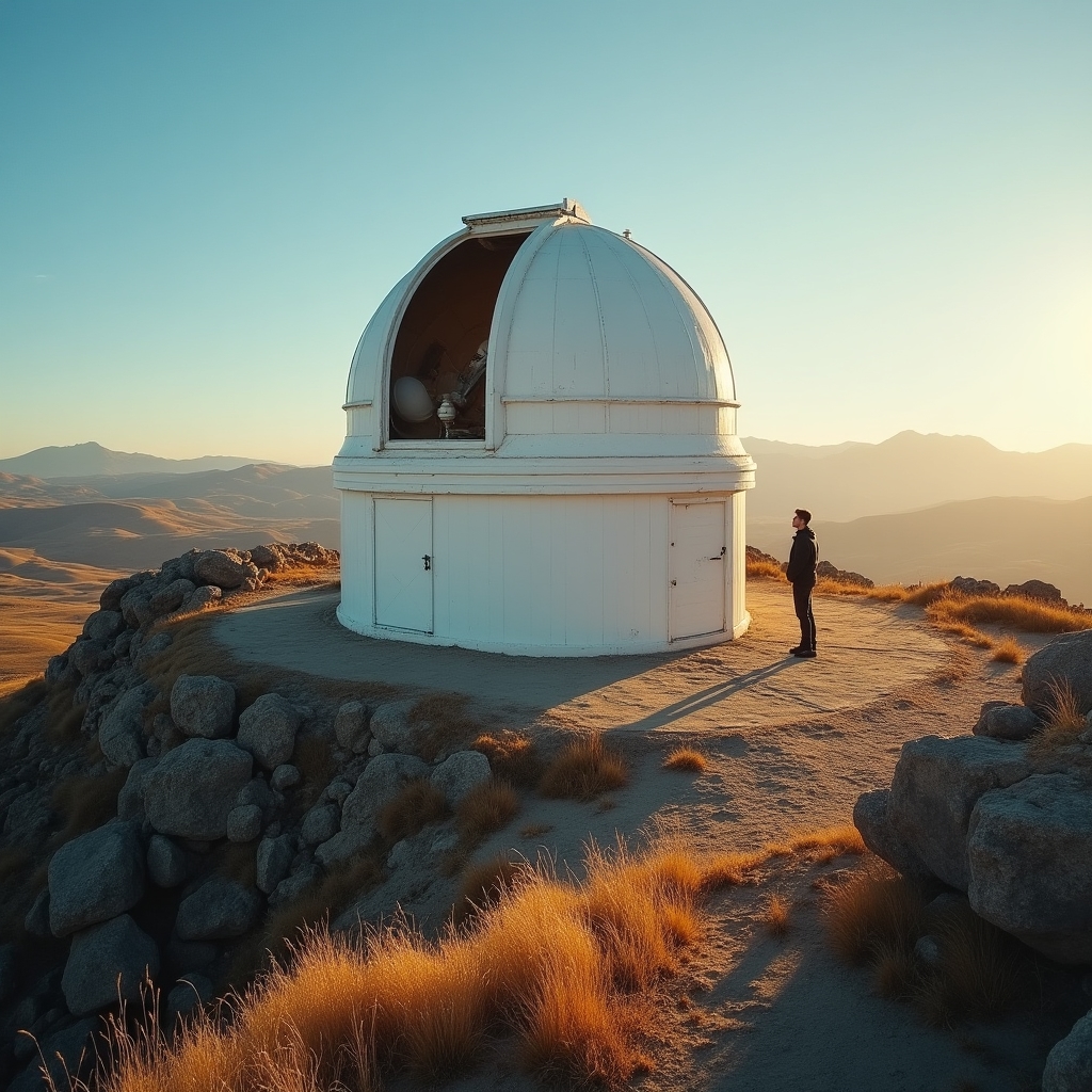 Observatorio astronómico en las sierras de San Juan bajo un cielo despejado